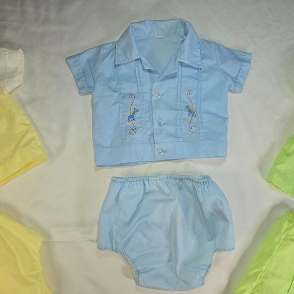 Infant Boy's 9-12 Month Summer Formal Dress Two-Piece Sets Yellow Blue Green - Picture 15 of 16